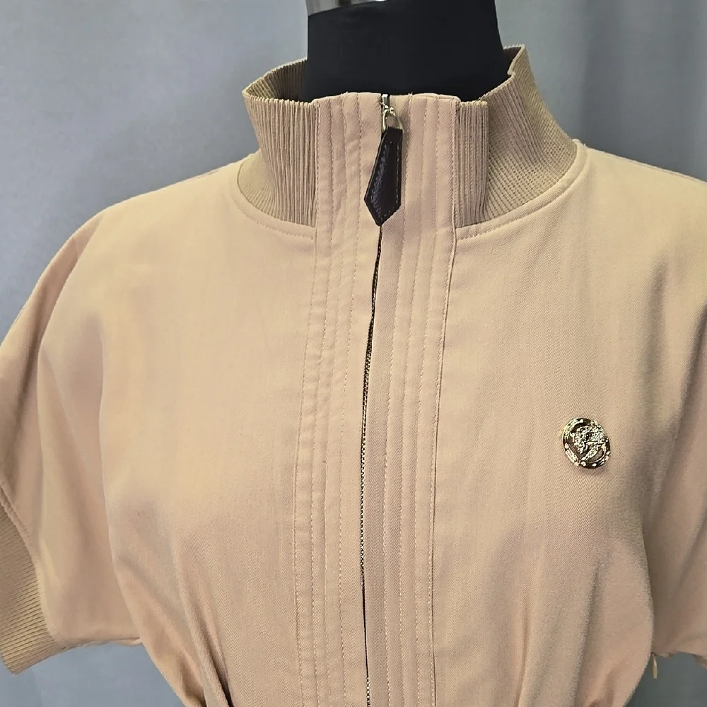 L'atiste Khaki Belted Dress with Pockets Utility or Safari Style Dress Size M - Picture 3 of 15